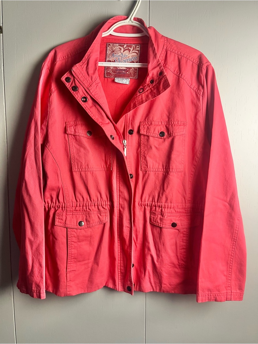 Atlas for Woman. Coral Pink Women's Utility Jacket